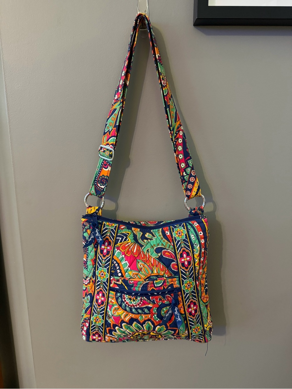 Retired Vera Bradley “Clare” Venetian Paisley Quilted Crossbody Mail Pouch
